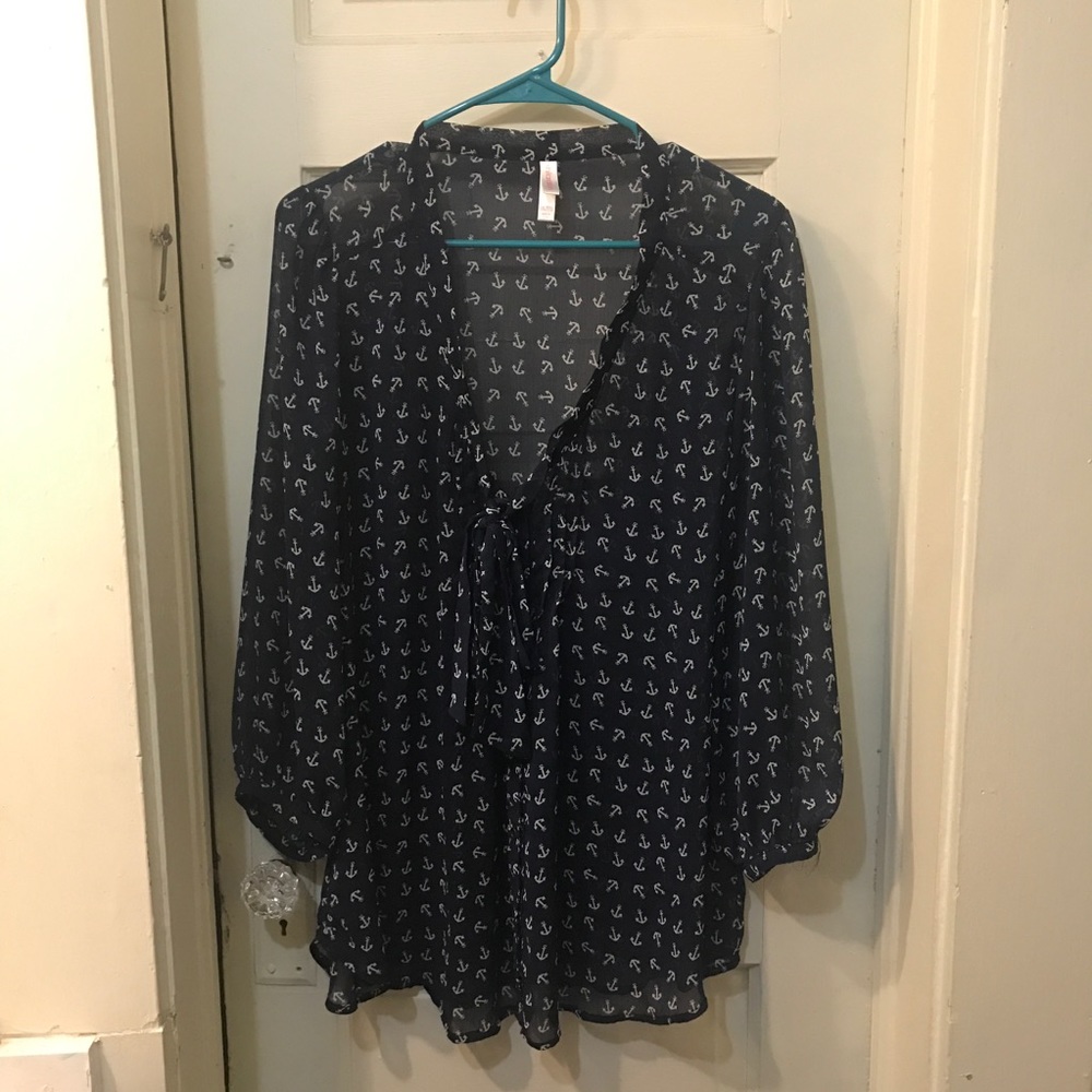 Sheer Anchor Tie Shirt Size XXL